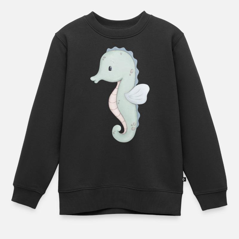 Hippocampe - Sweat Premium enfant bio - noir