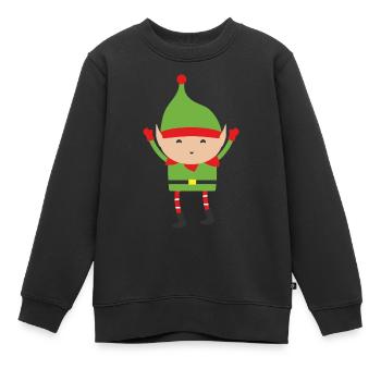 Elfes - Sweat Premium enfant bio - noir - Devant - AI Model Kid Female (0cm)