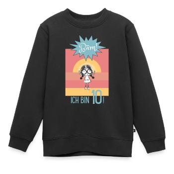 BÄM! I'm 10! For girls for birthday - Kids Premium Organic Sweatshirt - black - Front - AI Model Kid Female (0cm)