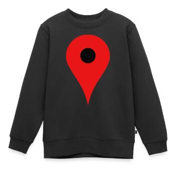 Standortpin - Kinder Premium Organic Sweatshirt - Schwarz - Vorne - AI Model Kid Female (0cm)
