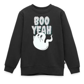 Boo yeah - cute ghost - Kinder Premium Organic Sweatshirt - Schwarz - Vorne - AI Model Kid Female (0cm)