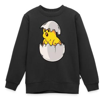 Bauernhof Hühnerstall Ostern Küken Osterei Nest - Kinder Premium Organic Sweatshirt - Schwarz - Vorne - AI Model Kid Female (0cm)