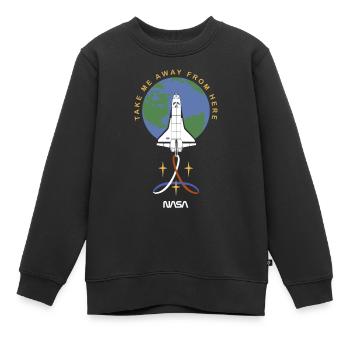 NASA Take Me Away From Here - Sweat Premium enfant bio - noir - Devant - AI Model Kid Female (0cm)