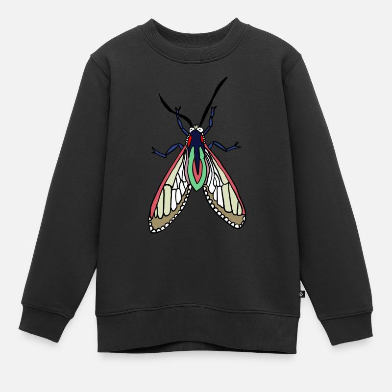 Nachtmotte Farbexplosion - Kinder Premium Organic Sweatshirt - Schwarz