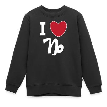Capricorne Heart Statement Astrologie Superstition - Sweat Premium enfant bio - noir - Devant - AI Model Kid Female (0cm)