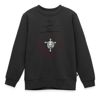 Jesus in love - Kinder Premium Organic Sweatshirt - Schwarz - Vorne - AI Model Kid Female (0cm)