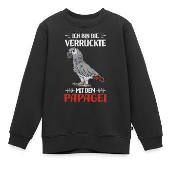 Papageien - Kinder Premium Organic Sweatshirt - Schwarz - Vorne - AI Model Kid Female (0cm)