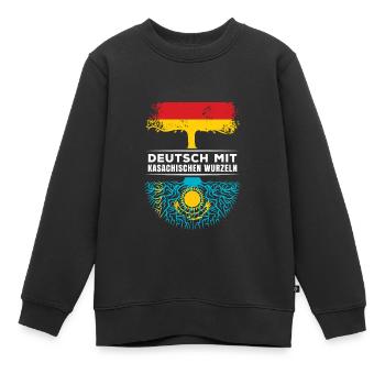 Deutsch mit Kasachischen Wurzeln Abstammung - Kinder Premium Organic Sweatshirt - Schwarz - Vorne - AI Model Kid Female (0cm)
