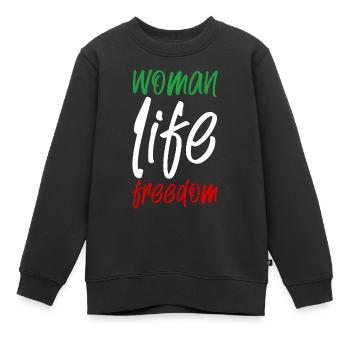 Liberté de vie de femme - Sweat Premium enfant bio - noir - Devant - AI Model Kid Female (0cm)