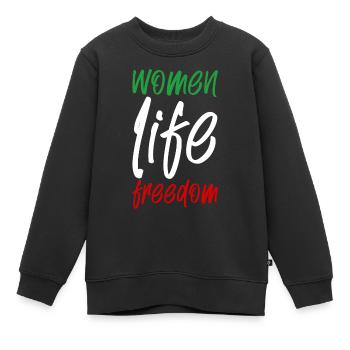 Liberté de vie des femmes - Sweat Premium enfant bio - noir - Devant - AI Model Kid Female (0cm)