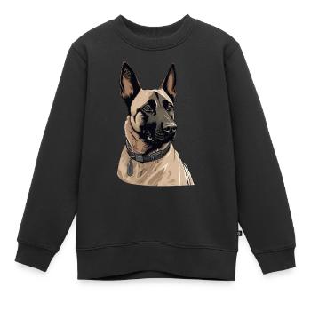 Belgian Malinois - Kinder Premium Organic Sweatshirt - Schwarz - Vorne - AI Model Kid Female (0cm)
