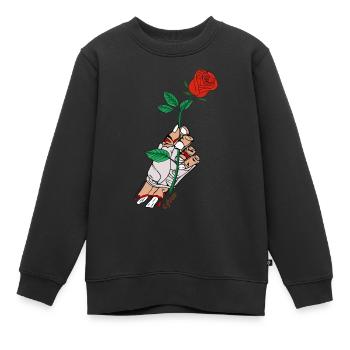 Hand Rose Zombie Comic Cybus lustig Undead - Kinder Premium Organic Sweatshirt - Schwarz - Vorne - AI Model Kid Female (0cm)