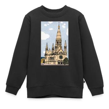 Kaiser Wilhelm Gedächtniskirche Berlin - Kinder Premium Organic Sweatshirt - Schwarz - Vorne - AI Model Kid Female (0cm)