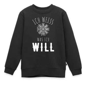Wegweiser MOTIVATION - VEGVISIR - Kinder Premium Organic Sweatshirt - Schwarz - Vorne - AI Model Kid Female (0cm)
