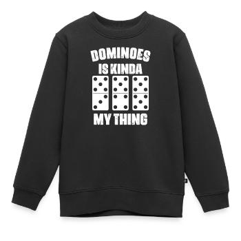 Domino Spiel Design - Kinder Premium Organic Sweatshirt - Schwarz - Vorne - AI Model Kid Female (0cm)
