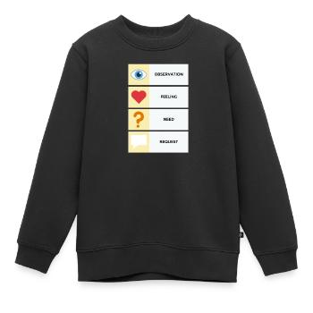 Gewaltfreie Kommunikation (Englisch) - Kinder Premium Organic Sweatshirt - Schwarz - Vorne - AI Model Kid Female (0cm)