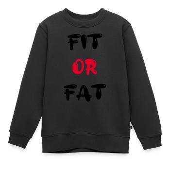 Fit ou gros - Sweat Premium enfant bio - noir - Devant - AI Model Kid Female (0cm)