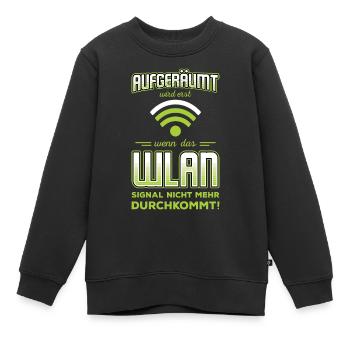 No Wifi Kein Wlan Signal Empfangsstörung - Kinder Premium Organic Sweatshirt - Schwarz - Vorne - AI Model Kid Female (0cm)