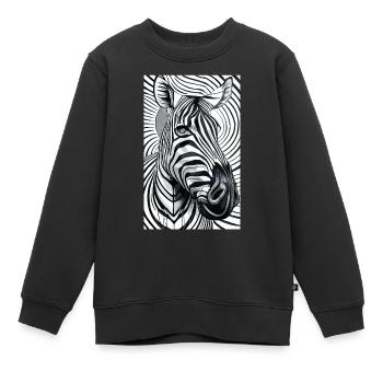 Psychedelic Zebra - Kids Premium Organic Sweatshirt - black - Front - AI Model Kid Female (0cm)