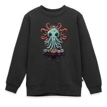 Conception mignonne de monstre visqueux Halloween - Sweat Premium enfant bio - noir - Devant - AI Model Kid Female (0cm)