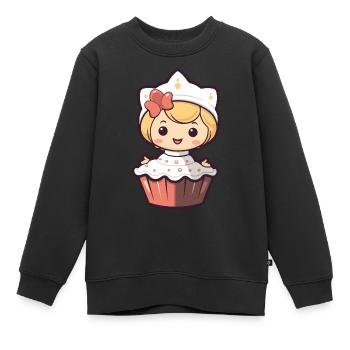 Pâtisserie Fée Fée Pâtisserie Gâteau - Sweat Premium enfant bio - noir - Devant - AI Model Kid Female (0cm)