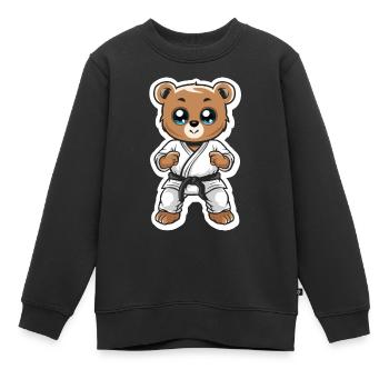 Teddybär Selbstverteidigung - Kinder Premium Organic Sweatshirt - Schwarz - Vorne - AI Model Kid Female (0cm)