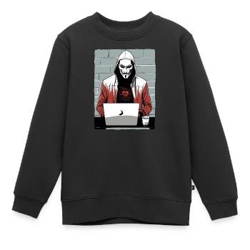 Pirate anonyme - Sweat Premium enfant bio - noir - Devant - AI Model Kid Female (0cm)