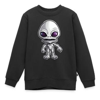 Alien / Außerirdisch / Ovni / Zone 51 / Tout / Mars - Sweat Premium enfant bio - noir - Devant - AI Model Kid Female (0cm)