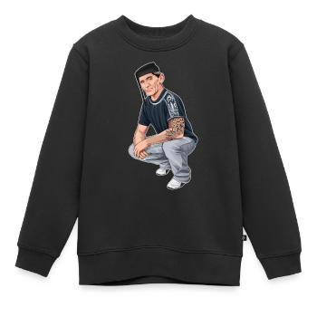 Rieser Grantler // Illustration - Kinder Premium Organic Sweatshirt - Schwarz - Vorne - AI Model Kid Female (0cm)
