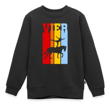 Vier Jahre alt - Alter - Geburtstag - Voltigieren - Kinder Premium Organic Sweatshirt - Schwarz - Vorne - AI Model Kid Female (0cm)