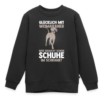 Hund Weimaraner - Kinder Premium Organic Sweatshirt - Schwarz - Vorne - AI Model Kid Female (0cm)
