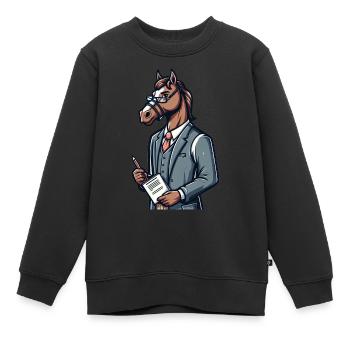 Cute Horse Teacher - Kinder Premium Organic Sweatshirt - Schwarz - Vorne - AI Model Kid Female (0cm)