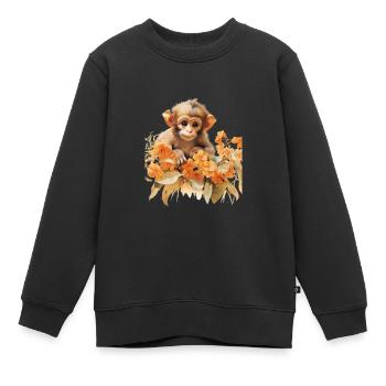 Petit rêveur de la jungle - Sweat Premium enfant bio - noir - Devant - AI Model Kid Female (0cm)