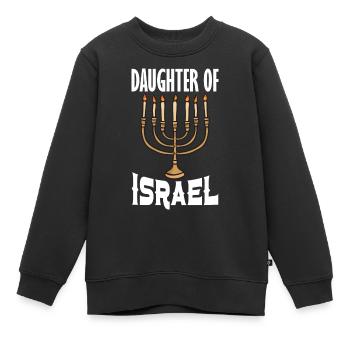 Juif Chandeleur Menorah Hanoukka Religion juive - Sweat Premium enfant bio - noir - Devant - AI Model Kid Female (0cm)
