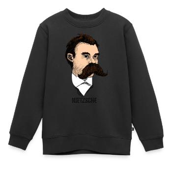 Nietzsche - Sweat Premium enfant bio - noir - Devant - AI Model Kid Female (0cm)