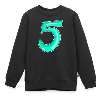 5 Number Number Motif - Kids Premium Organic Sweatshirt - black - Front - AI Model Kid Female (0cm)