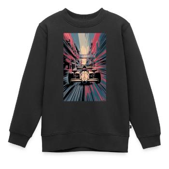 Rennauto - Kinder Premium Organic Sweatshirt - Schwarz - Vorne - AI Model Kid Female (0cm)