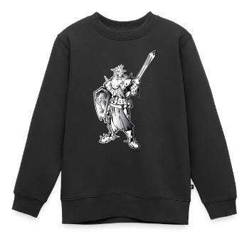 ritter - Kinder Premium Organic Sweatshirt - Schwarz - Vorne - AI Model Kid Female (0cm)