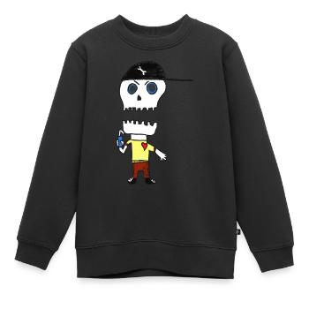 EmptyJuice SkullHeart - Kinder Premium Organic Sweatshirt - Schwarz - Vorne - AI Model Kid Female (0cm)