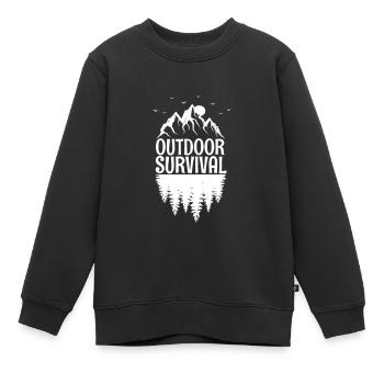 Survival Outdoor - Kids Premium Organic Sweatshirt - black - Front - AI Model Kid Female (0cm)