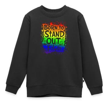 NÉ POUR SE DÉMARQUER, PAS POUR S’INTÉGRER - Sweat Premium enfant bio - noir - Devant - AI Model Kid Female (0cm)