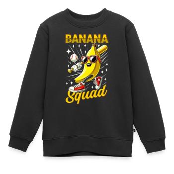 Retro Banane Neuheit Männer Frauen Kinder Lustige Banane - Kinder Premium Organic Sweatshirt - Schwarz - Vorne - AI Model Kid Female (0cm)