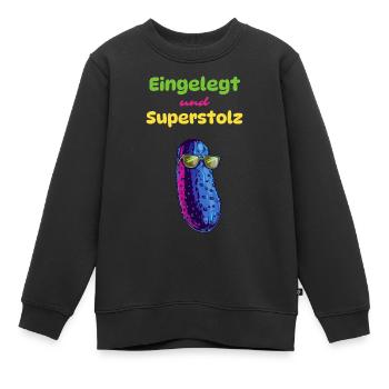 Mariné et super fier - Sweat Premium enfant bio - noir - Devant - AI Model Kid Female (0cm)