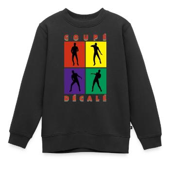 Versetztes Coupé - Kinder Premium Organic Sweatshirt - Schwarz - Vorne - AI Model Kid Female (0cm)