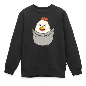 Chicken In Pocket - Kinder Premium Organic Sweatshirt - Schwarz - Vorne - AI Model Kid Female (0cm)