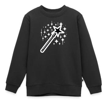 Zauberstab Magie - Kinder Premium Organic Sweatshirt - Schwarz - Vorne - AI Model Kid Female (0cm)