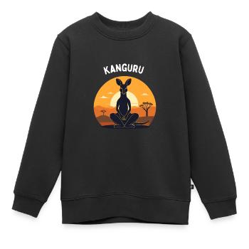 Kanguru - Sweat Premium enfant bio - noir - Devant - AI Model Kid Female (0cm)