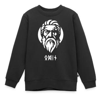 Odin weiss mit Runen - Kinder Premium Organic Sweatshirt - Schwarz - Vorne - AI Model Kid Female (0cm)