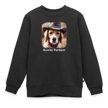 Salut Pardner - Sweat Premium enfant bio - noir - Devant - AI Model Kid Female (0cm)