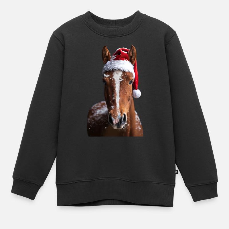 Cheval - Sweat Premium enfant bio - noir